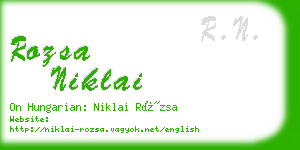 rozsa niklai business card